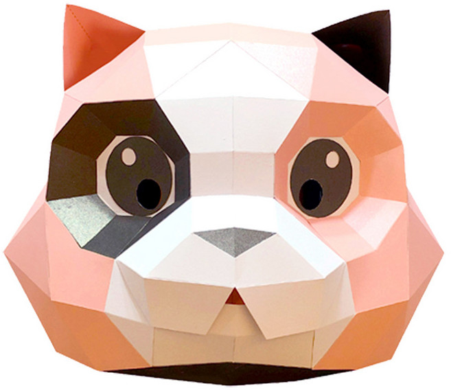 프리미엄 3D 입체 종이가면, 고양이, 1개