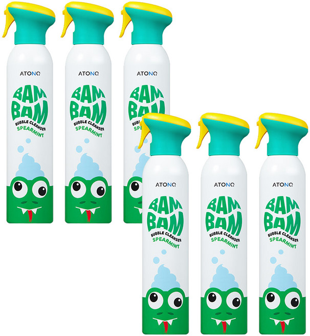 아토앤오투 유아용 뱀뱀 버블 클렌저 스피아민트, 300ml, 6개