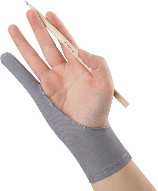 미소로운 터치 방지 태블릿 드로잉 장갑 한 손 착용 type1 5p, 그레이