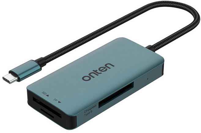 온텐 C타입 카드리더기 + SD TF CFexpress B타입 메모리카드 세트, 그레이, 1세트, FW033