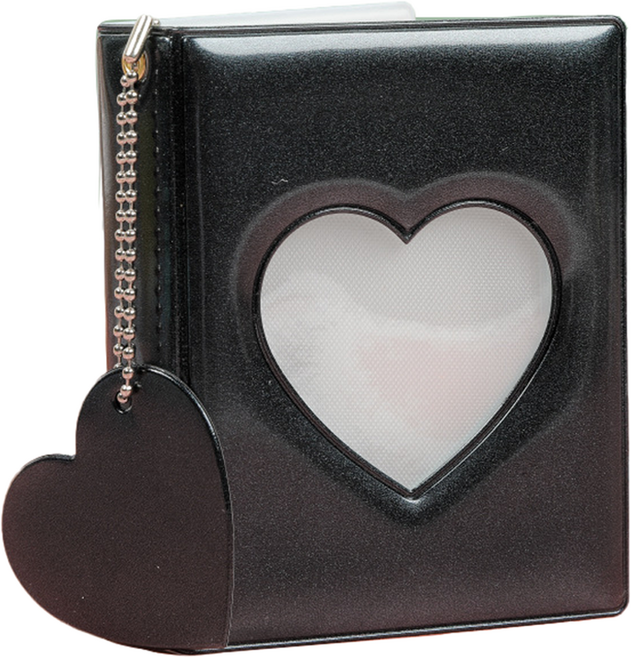 미소로운 컬러풀 폴라로이드 포토카드 보관앨범 하트 8.5 x 11 cm, 하트 블랙, 16매