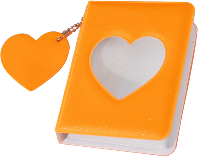 미소로운 글리터 컬러풀 포토카드 보관 앨범 8.5 x 10.5 cm, 오렌지, 16매