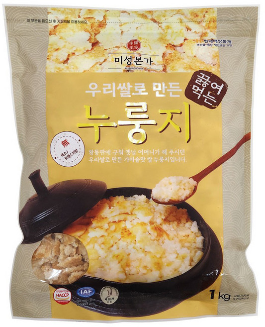미성본가 우리쌀로 만든 끓여먹는 누룽지, 1개, 1kg