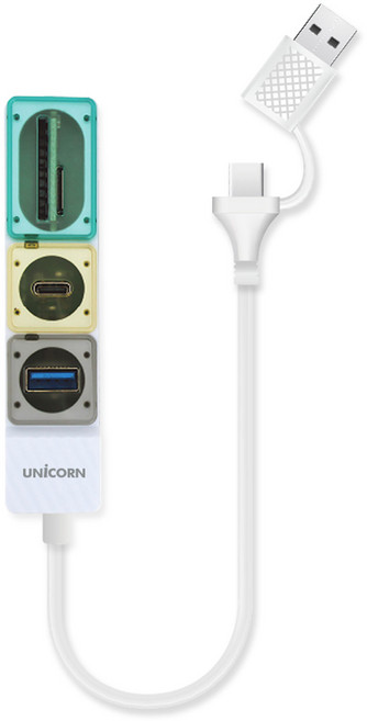 UNiCORN Gen2 USB3.2 多功能USB集線器 TF SD讀卡機 RHC-300C, 藍色, 1個