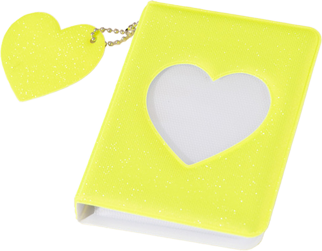 미소로운 글리터 컬러풀 포토카드 보관 앨범 8.5 x 10.5 cm, 옐로우, 16매