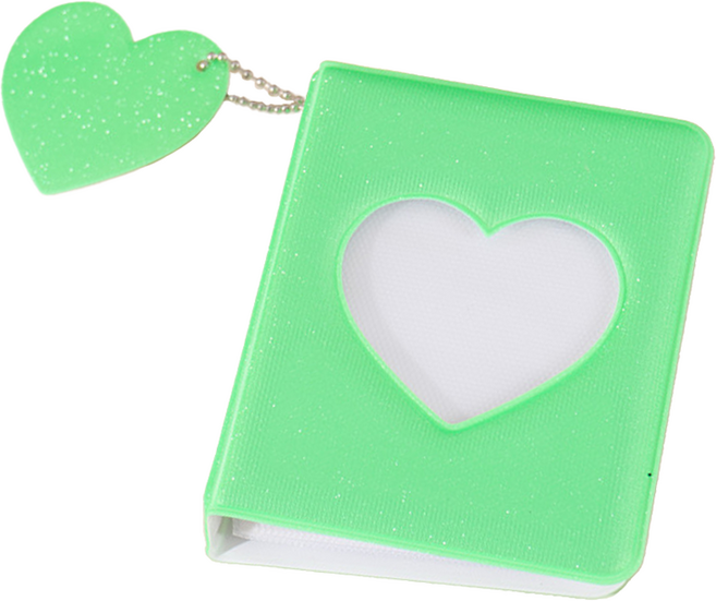 미소로운 글리터 컬러풀 포토카드 보관 앨범 8.5 x 10.5 cm, 그린, 16매