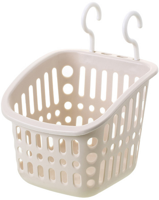 몬드스팟 욕실 물빠짐 고리걸이 수납바구니 YY57532, 베이지, 1개