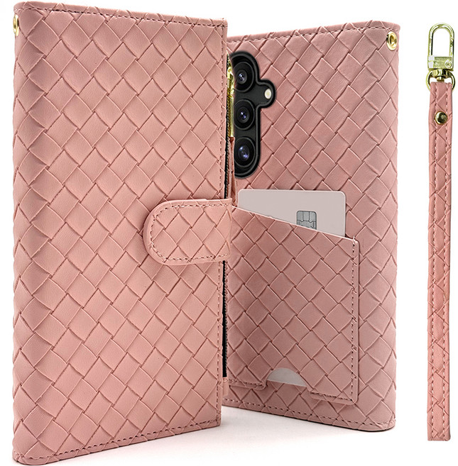 엑씨 폴리오 마그네틱 지퍼형 가죽 다이어리 지갑 휴대폰 케이스 + 핸드 스트랩 세트