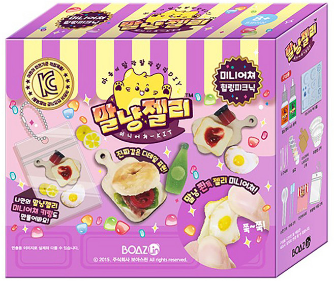 BOAZLin 幼兒用馬貓果凍迷你模型製作遊戲組, 療癒野餐, 1套