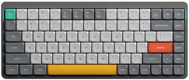 누피 AIR75 V2 블루투스 무선 유선 슬림 텐키리스 영문각인 기계식 키보드, 제조사축, AIR75V2-ALOE-EN, 루나 그레이