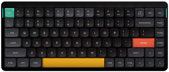 누피 AIR75 V2 블루투스 무선 유선 슬림 텐키리스 영문각인 기계식 키보드, 제조사축, AIR75V2-ALOE-EN, 바솔트 블랙