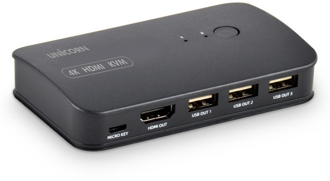 유니콘 4K 2포트 HDMI KVM 스위치, 1개