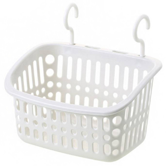 몬드스팟 욕실 물빠짐 고리걸이 수납바구니 YY57532, 화이트, 1개