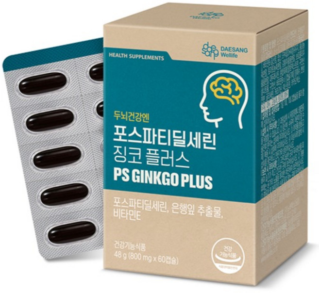 대상웰라이프 정품 포스파티딜세린 징코 플러스 48g, 60정, 1개