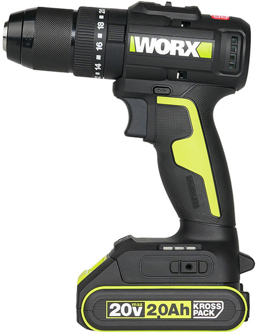 WORX 충전 해머드릴 20V + 2AH 배터리 2p 세트 BL WE216, 1세트