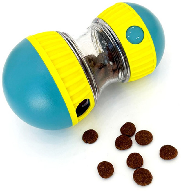 포우타운 강아지 고양이 간식 사료 볼 노즈워크 공 땅콩 장난감, 옐로우 믹스, 1개