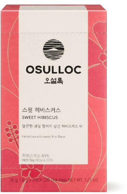 오설록 스윗 히비스커스 티백, 1.8g, 20개입, 1개 - 쿠팡
