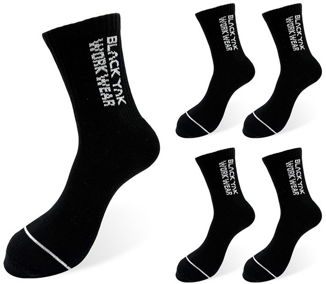 블랙야크워크웨어 더블쿠션 멀티양말 5켤레 세트, 블랙, 1세트