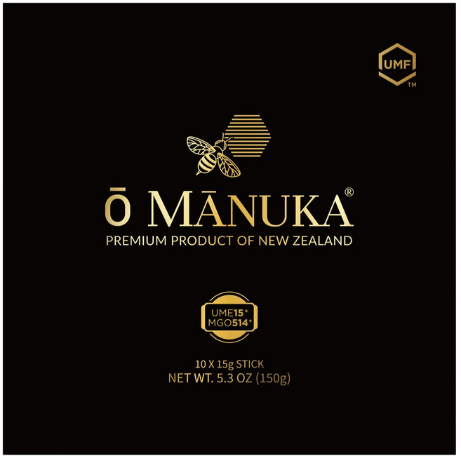 O MANUKA 麥盧卡蜂蜜條 嚐鮮組 MGO 514+ UMF 15+ 蜂蜜 15g x 10入, 1個, 150g