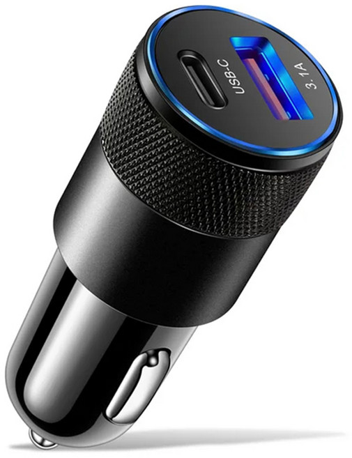 구스페리 38W 차량용 시거잭 고속충전기 C타입 + USB타입, 블랙