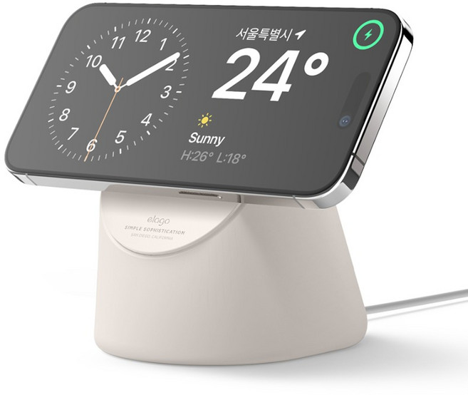 엘라고 맥세이프 실리콘 충전 스탠드 MS1, 스톤, 1개