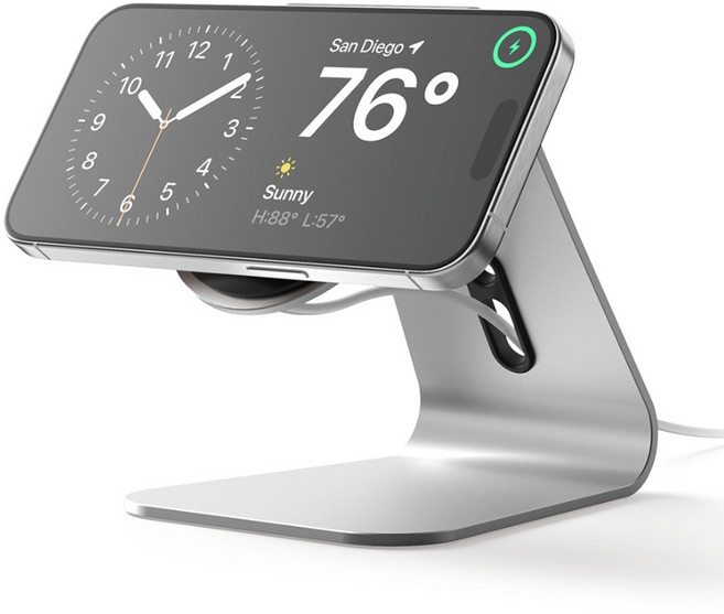 엘라고 맥세이프 알루미늄 충전거치대 MS4, 1개, 실버