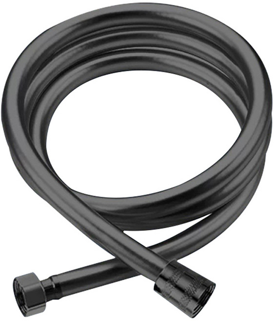 더자카 물때방지 PVC 샤워호스, 2m, 블랙