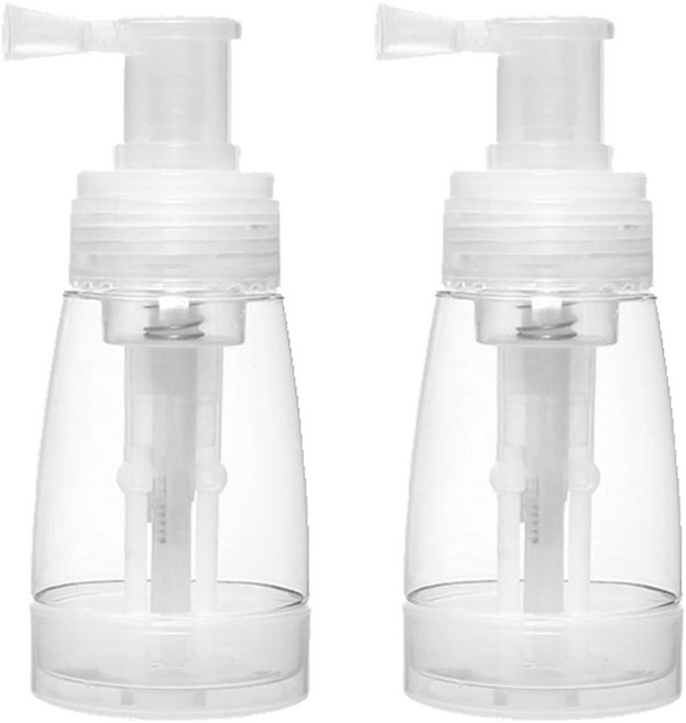 파우더 노즐 스프레이 용기 140ml, 2개, 투명