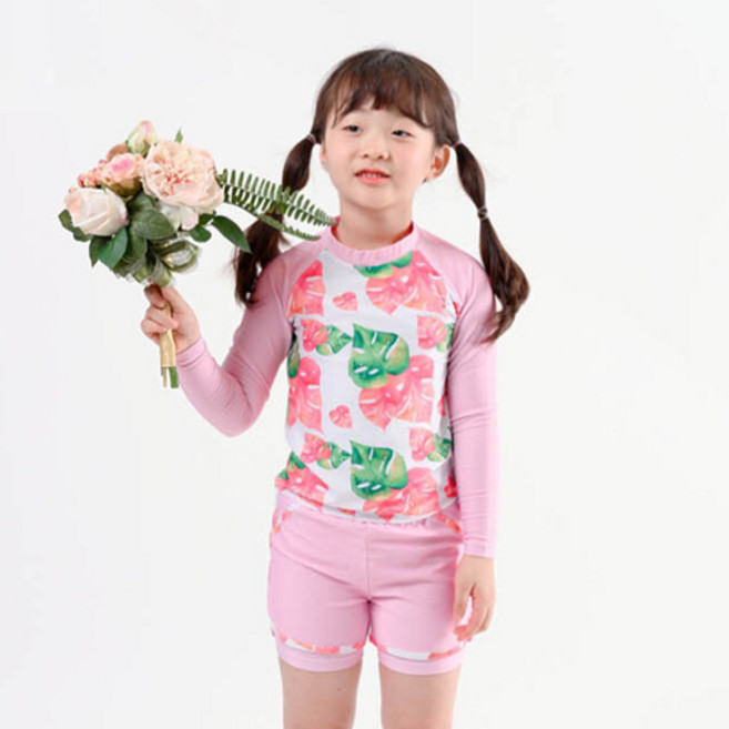 아쿠아티카 여아용 only one 래쉬가드 상의 + 스윔팬츠 2종 세트 AQA494