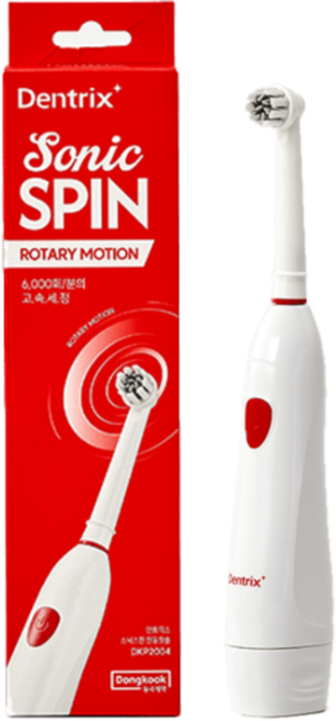 덴트릭스 소닉스핀 전동칫솔, DKP2004, 화이트, 1개