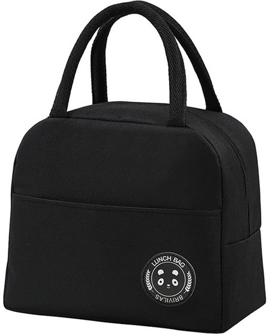 탑피아 간편한 쿨러백 600D 베어 로고 도시락, 블랙, 1개