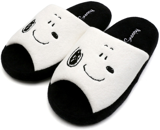 슈라모드 피너츠 AD 스누피 스마일 거실화, 블랙/M(235~250mm), 1개