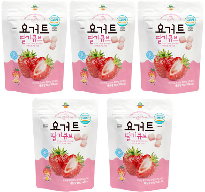 산마을 요거트 딸기큐브, 5개, 16g