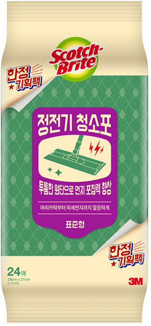 스카치브라이트 정전기 청소포 24매, 1개