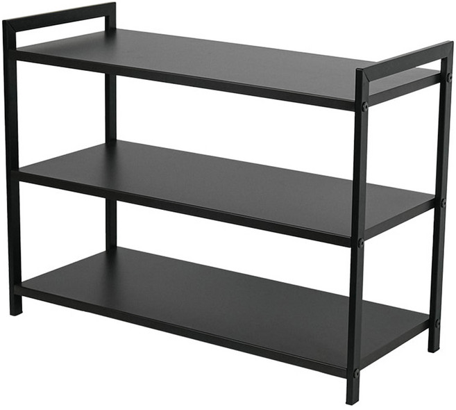 바나코 컬러 팰리 스토리지 랙, 블랙, 3단