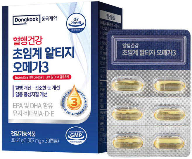 Dongkook 東國製藥 超臨界rTG Omega-3魚油膠囊, 30錠, 1個