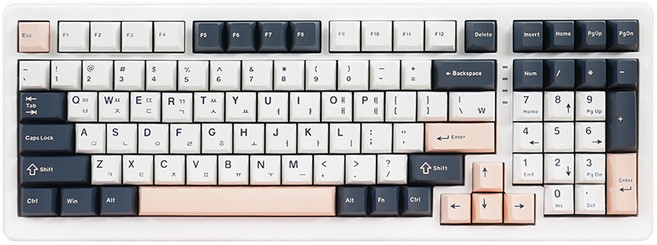 큐센 풀윤활 가스켓 유무선 기계식 키보드 하이무, 화이트, QSENN Q99 PBT, 저소음 바다소금축