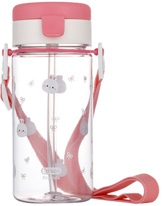 에디슨 유아용 프렌즈 흘림방지 에코젠 빨대컵, 350ml, 1개, 흰토끼래니