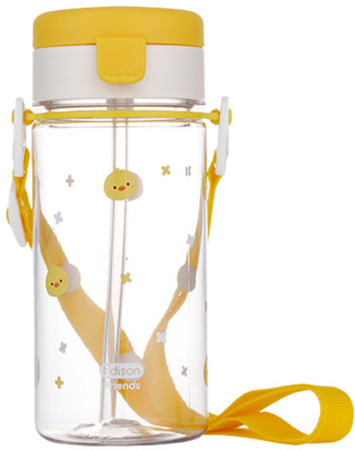 에디슨 유아용 프렌즈 흘림방지 에코젠 빨대컵, 350ml, 1개, 오리더기