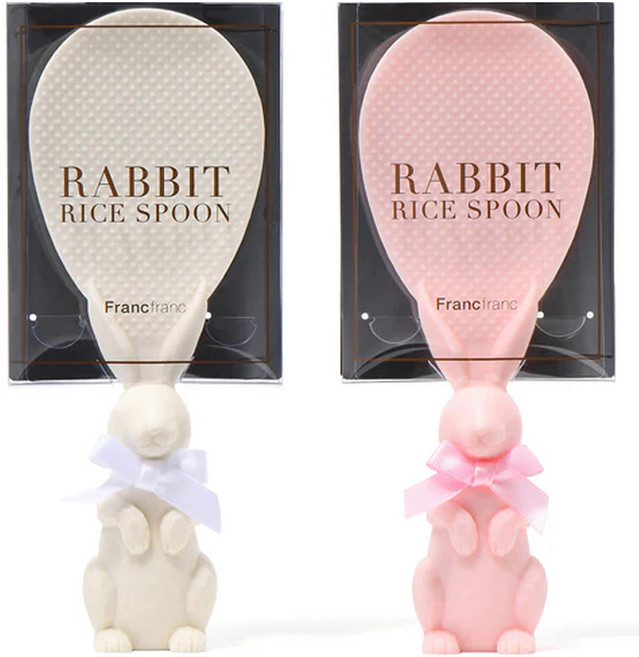 프랑프랑 토끼 밥주걱 2종 세트, 화이트, 핑크, 1세트