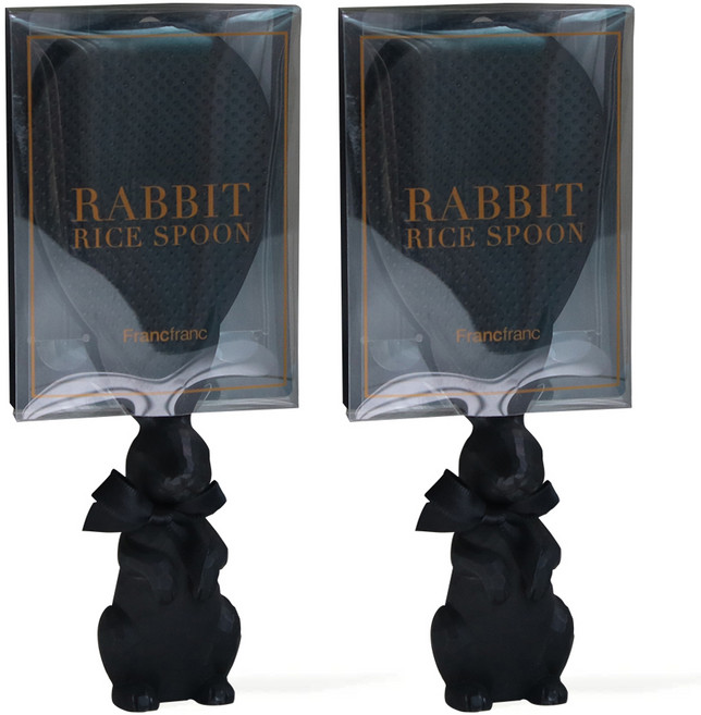 프랑프랑 토끼 밥주걱, 블랙, 2개