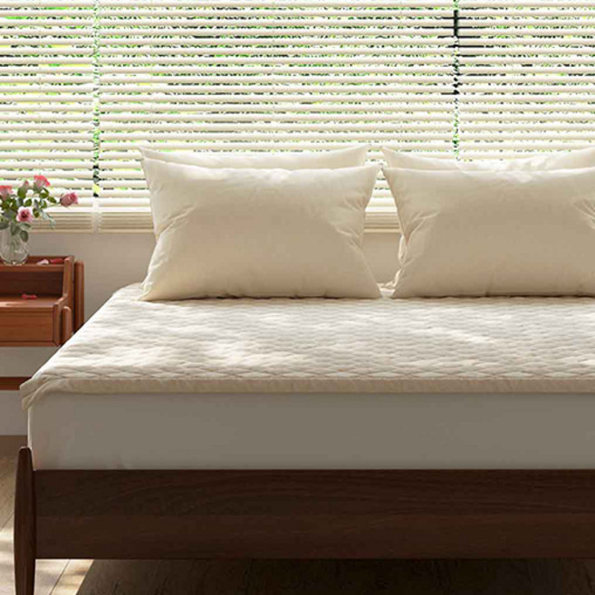 아망떼 국내산 무소음 모달 침대패드, 베이지