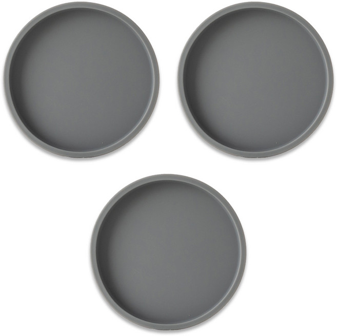 플라이토 실리콘 마카롱 원형 컵받침, 그레이, 3개