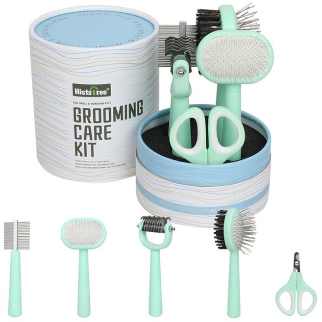 히스토트리 반려동물 펫케어 도구 5종 세트, 그린, 1세트
