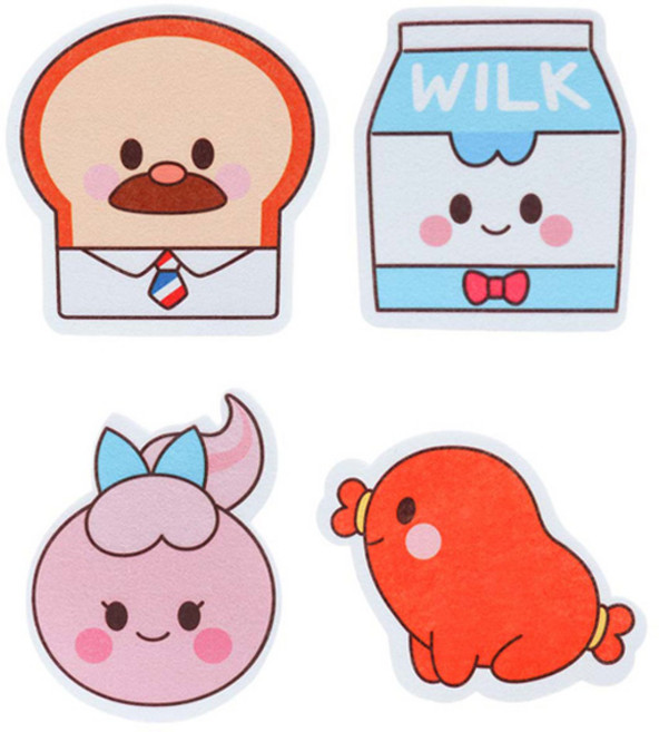 브레드이발소 수세미 4종 세트 PR102, 1세트