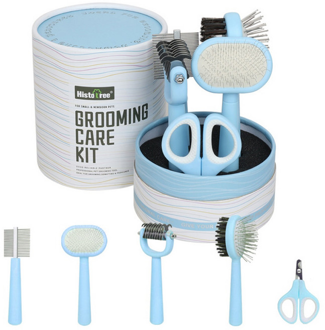 히스토트리 반려동물 펫케어 도구 5종 세트, 블루, 1세트
