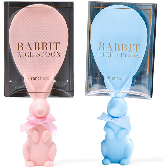 프랑프랑 토끼 밥주걱 2종 세트, 핑크, 블루, 1세트
