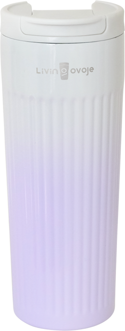 리빙오보제 그라데이션 슬림핏 클립 텀블러, 퍼플, 500ml, 1개