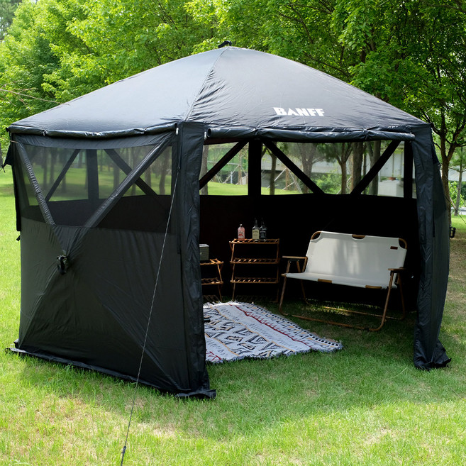 밴프 원터치 하우스텐트, 블랙, 8인용