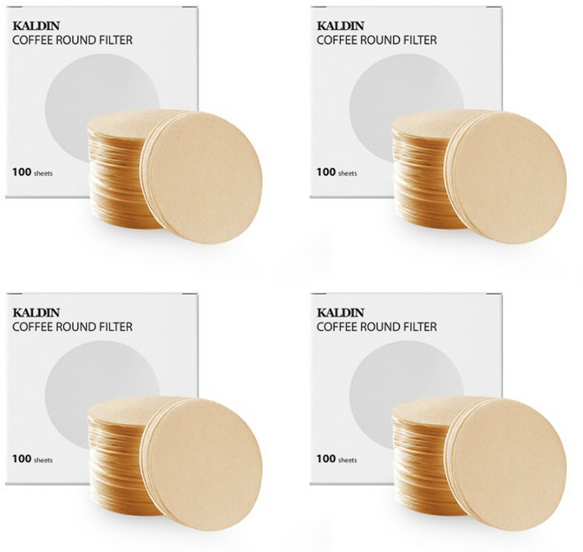 칼딘 모카포트 포터필터 여과지 더치커피기구 올 라운드 필터 브라운 51mm, 4개, 100개입